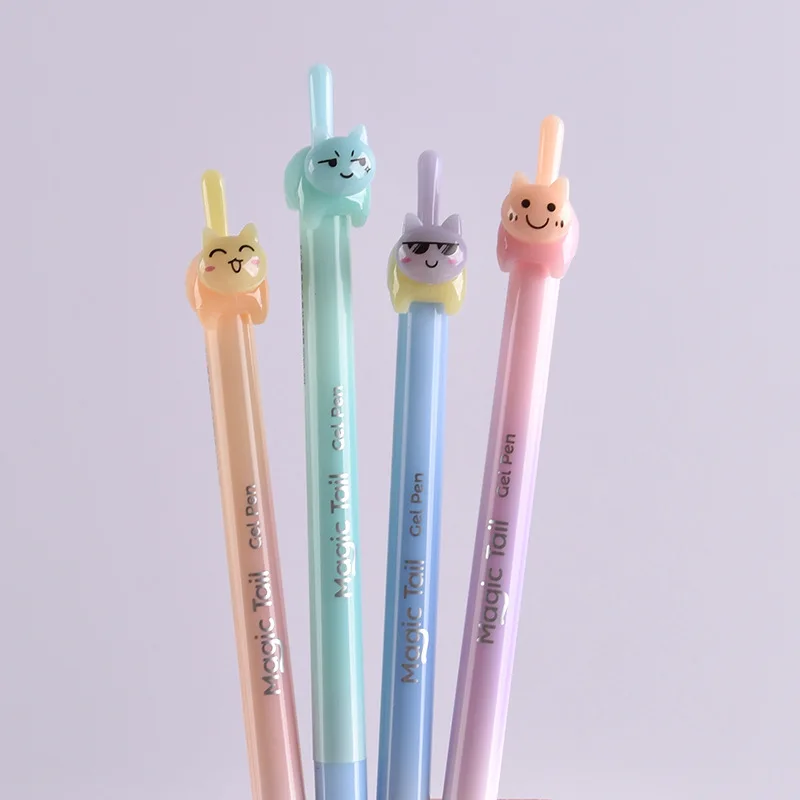 48pcs-kawaii-cat-gel-pens-for-writing-charm-stationery-press-tails-pens-cute-school-supplies-student-study-accessories-wholesale