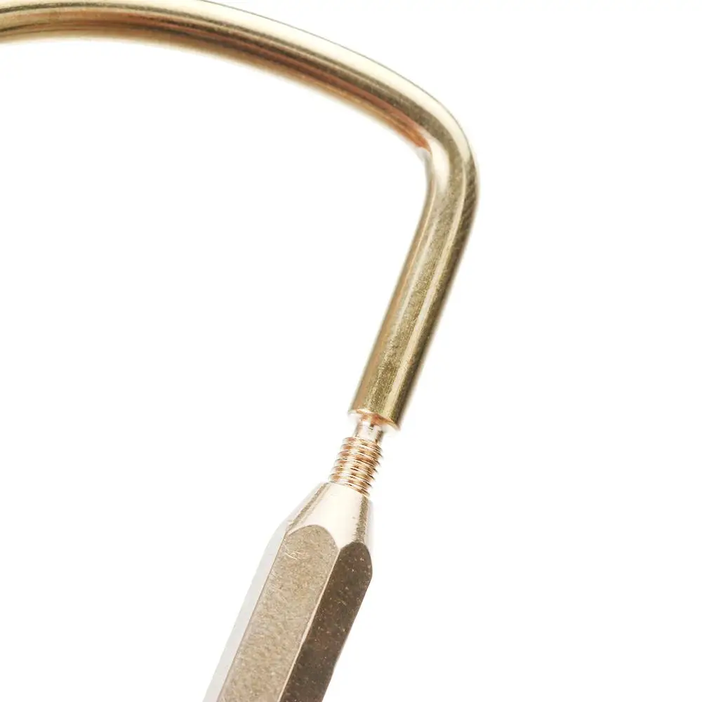 Golden Brass Key Ring Compact Whistle Gourd Ruler Shaped Keychain Jewelry Accessories Pendant Buckles Creative DIY Craft Tools