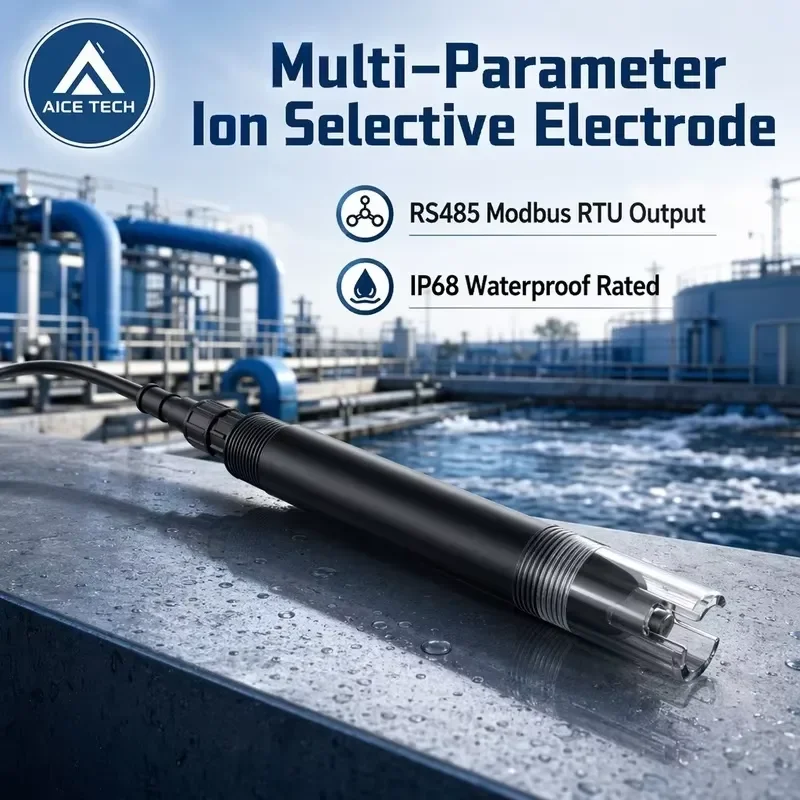 for AICE TECH JSAC Integrated Ion Selective Electrode Sensor RS485 Modbus RTU ISE Probe for Ammonium Nitrate Chloride Water