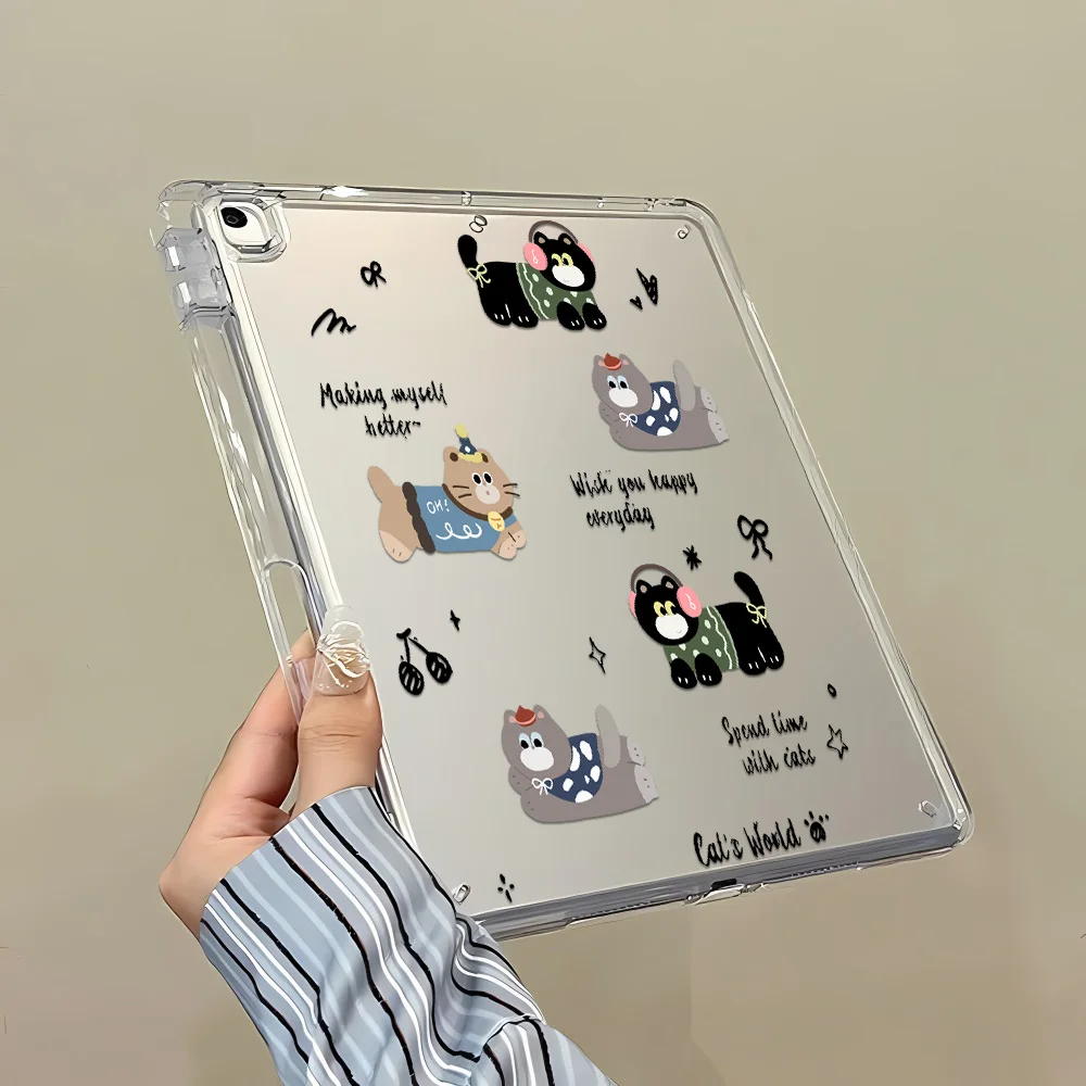 Y-Fold Edge High Clarity Tablet Case for Apple iPad Pro 11 2021/2022 mini 6 8.3 inches with Pencil Holder Splatter Spot Pattern