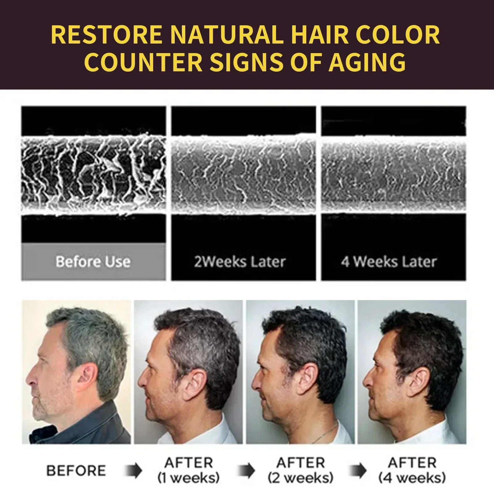 Hair Dye Shampoo 3 in 1 Darkening Hairs Instant Gray To Black White Hair Dye To Black Shampoo White Hair Treatment For Men Women