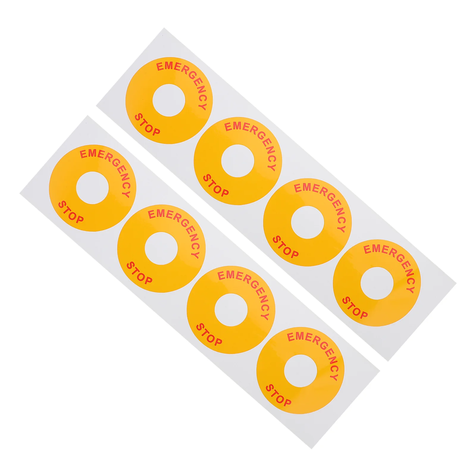 

8 Pcs Emergency Stop Warning Sticker Label Decal Decals Equipment Sign Indicator Round Work