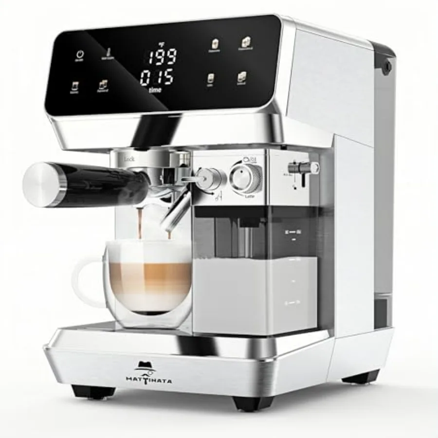 CM1833L Automatic Cappuccino Machine 20 Bar Espresso Maker with Dual Boiler Self-Cleaning Milk Frother Touch Screen Coffee Mach