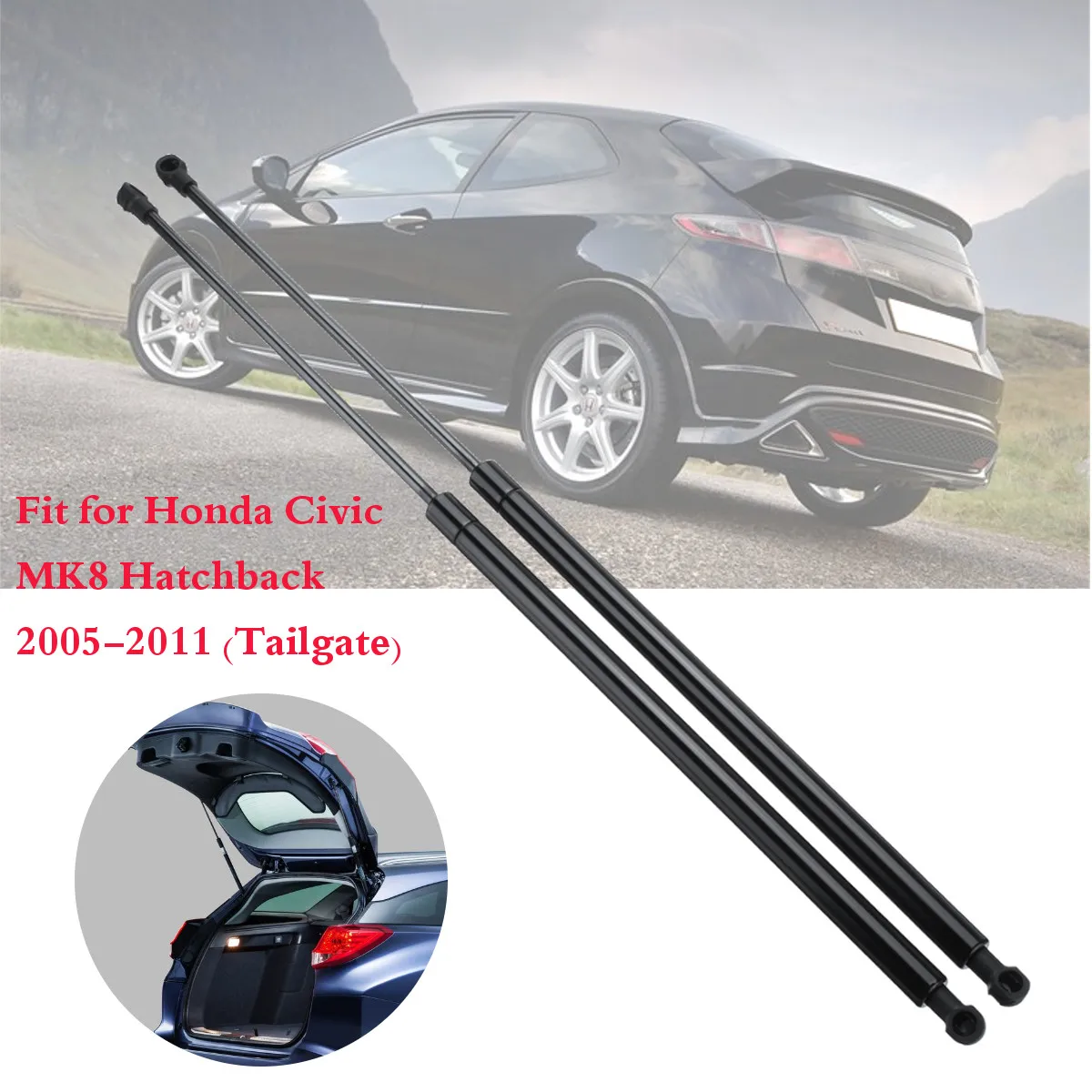 

2X Rear Trunk Tailgate Boot Gas Spring Shock Lift Strut Struts Support Bar for Honda Civic MK8 Hatchback 2005 2006 2007 - 2011