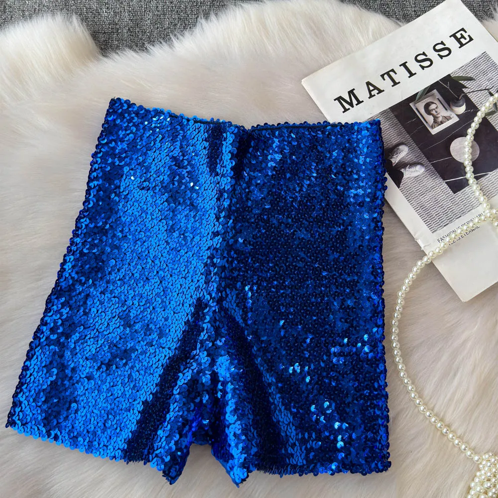 Shinny Sequins Short Pants Women Hot Summer High Waisted Female Booty Shorts Sexy Girl Streetwear Y2k Short Pants Dropshipping
