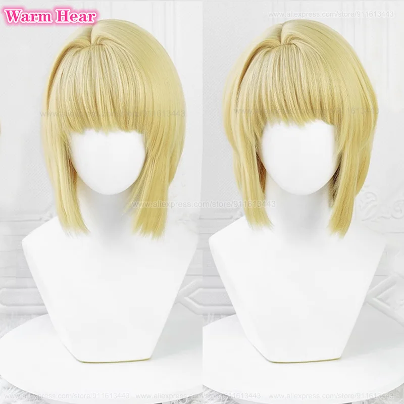 In Stock Kurapika Kurta Cosplay Wig Anime Unisex 34cm Short Golden Wig Kurapika Heat Resistant Synthetic Wigs 2024 Halloween