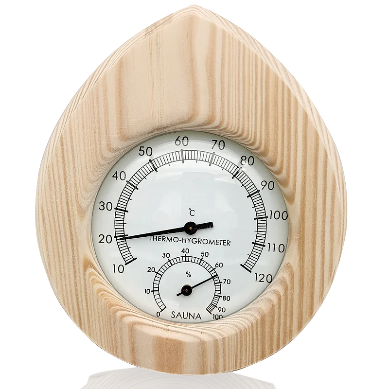 5 Type Original Wood Hemlock Sauna Hygrothermograph Durable Thermometer Hygrometer Humidity Temperature Measure Gauge For Indoor