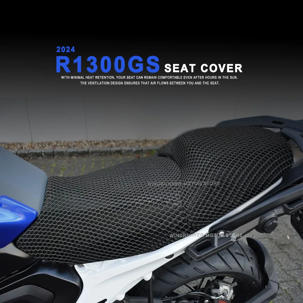 Funda de asiento de malla 3D para motocicleta, cojín de protección transpirable para BMW R1300GS R 1300 GS 2024-