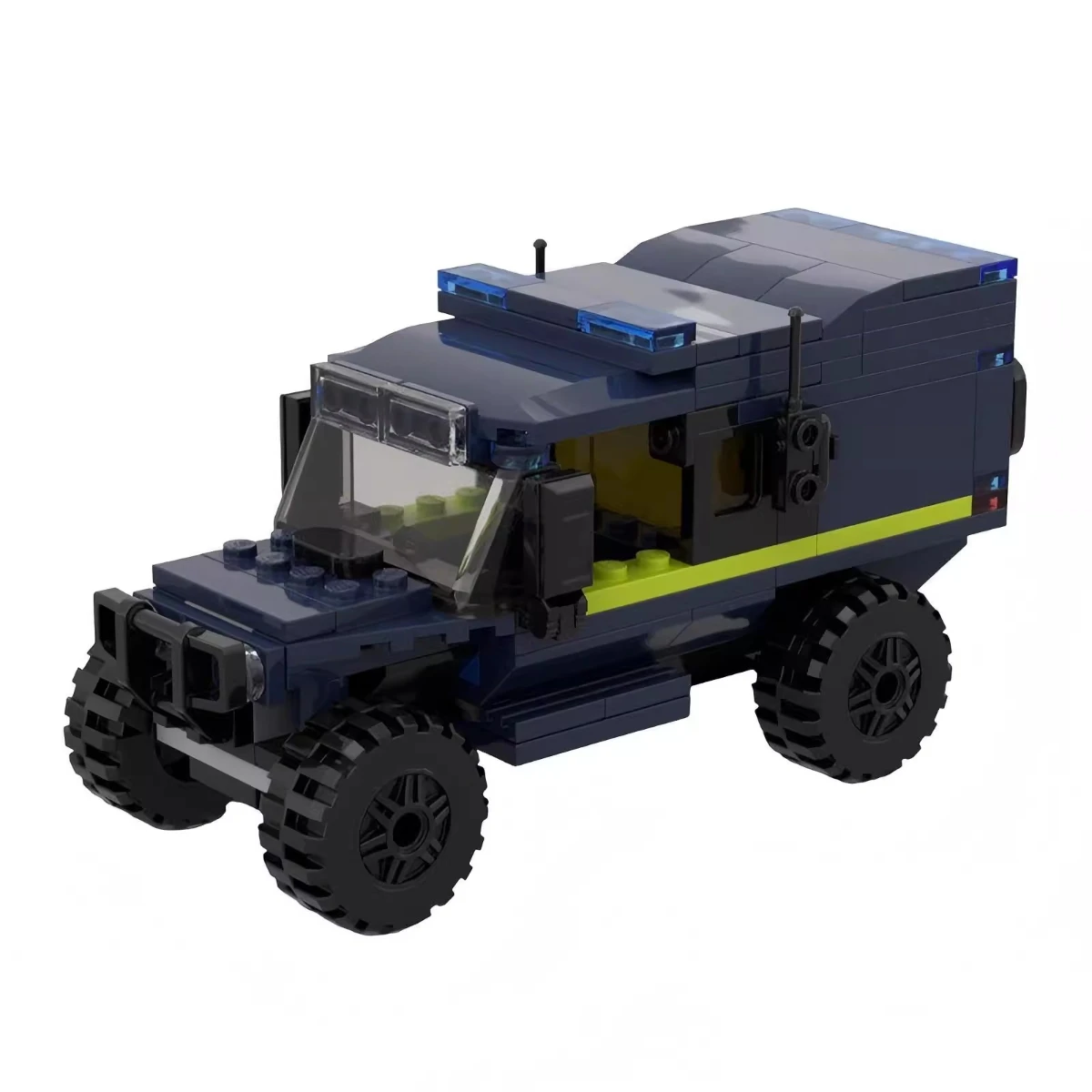 MOC Polizei-Mehrzweck-SUV-Fahrzeug Stadt-Offroad-Jeep Bausteine Kinder-Montage-Spielzeug Modell Jungen-Geburtstagsgeschenk Dekoration – Detail 3