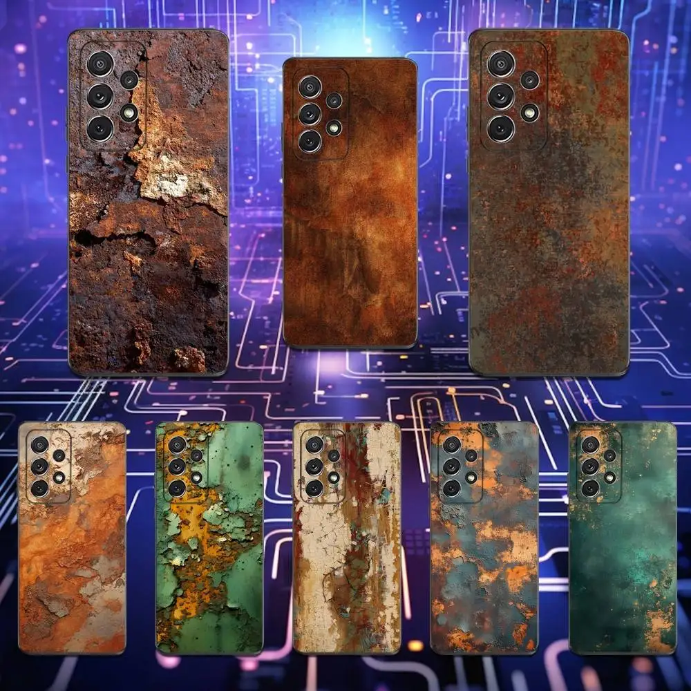 

Retro Style Industrial Rusty Phone Case For Samsung S25,S24,S23,S22,S21,S20,S10,Ultra,Plus,Lite,FE,Soft Silicone Black Cover