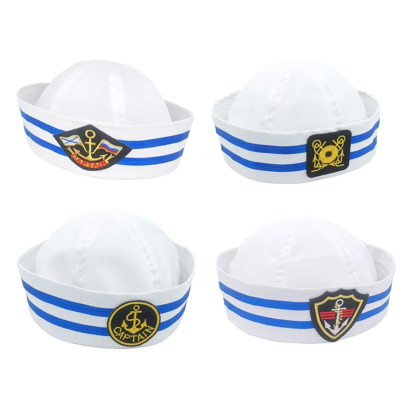 Unisex Volwassen Jachtboot Schip Matroos Captain Hat Kostuum Hoed Pet Marine Stijl Marine Admiraal Geborduurde Captain 'S Cap