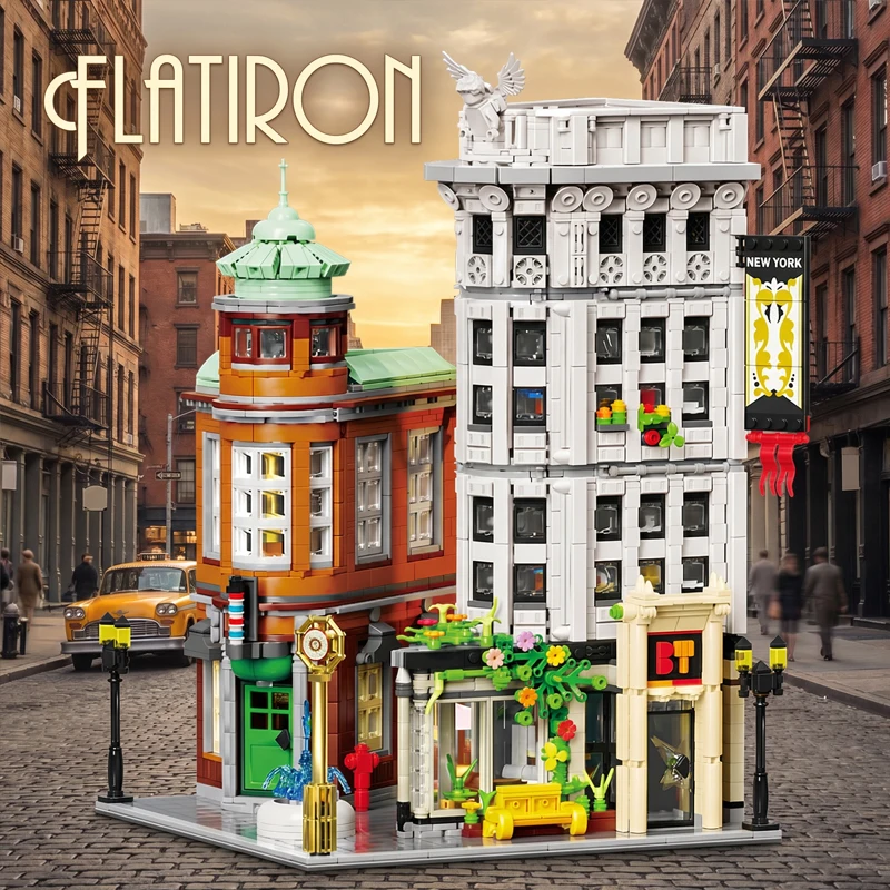 4500 pièces – Ensemble de blocs de construction du bâtiment Flatiron avec 12 figurines – Maquette modulaire d'architecture urbaine – Ornement de maison – Jouets créatifs – Cadeaux pour adultes