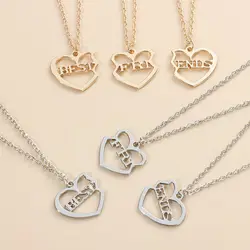 3pcs/set Honey Fashion Pendant Jewelry Gift Friends Heart-shaped Pendant Love Couple Necklace Necklace Valentine's Day