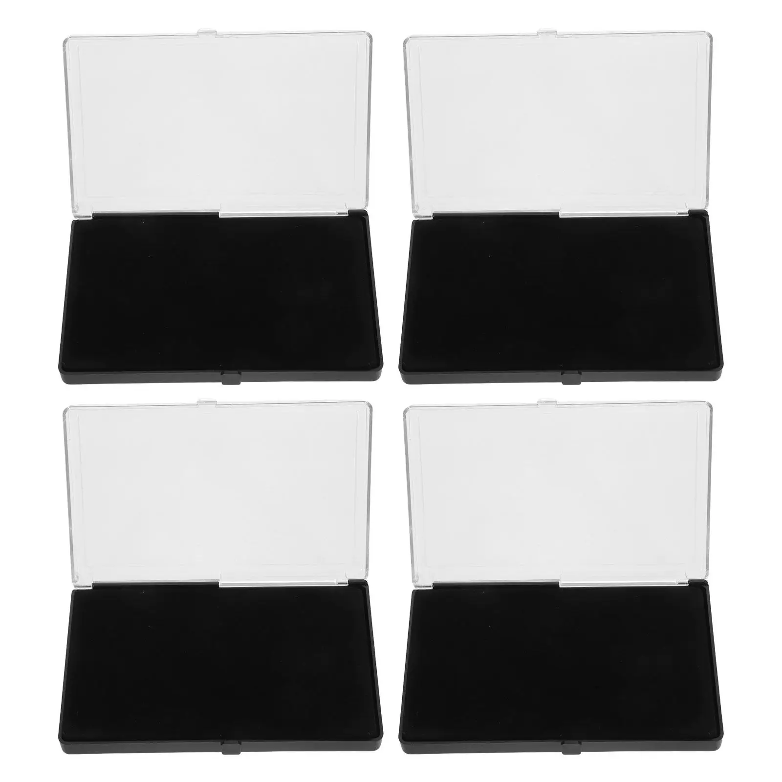 

4Pcs Pin Badge Display Box Plastic Jewelry Organizer Flip Cover for Medals Badges Rings Pins Travel Storage Case