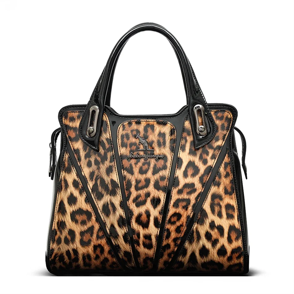 Borsa di lusso da donna con stampa leopardata di grande capacità alla moda Borsa a tracolla semplice sotto le ascelle in PU Borsa per la spesa dal