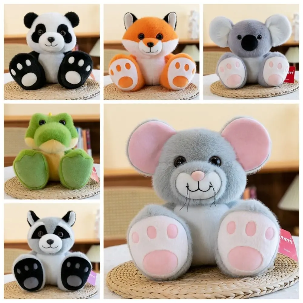 Zittend dier pluche panda dieren gevulde pop wasbeer koala dieren knuffel cartoon zachte kikker pluche pop vrienden