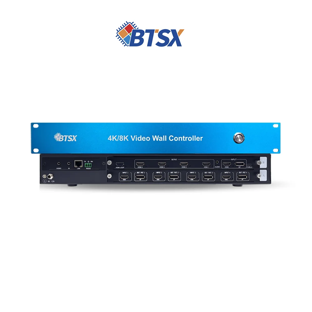 4K60 Input 4*2K Output Pure Hardware Metal 2*1 3*1 4*1 Multi-Channel Fusion Processor 2*2 1*4 1*3 1*2 Video Wall Display