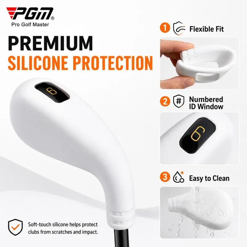 PGM Silicone Golf Iron Head Covers Set, Waterproof Club Head Sleeves, Anti-Scratch Durable, Easy Clean, Fit Iron Clubs image 4