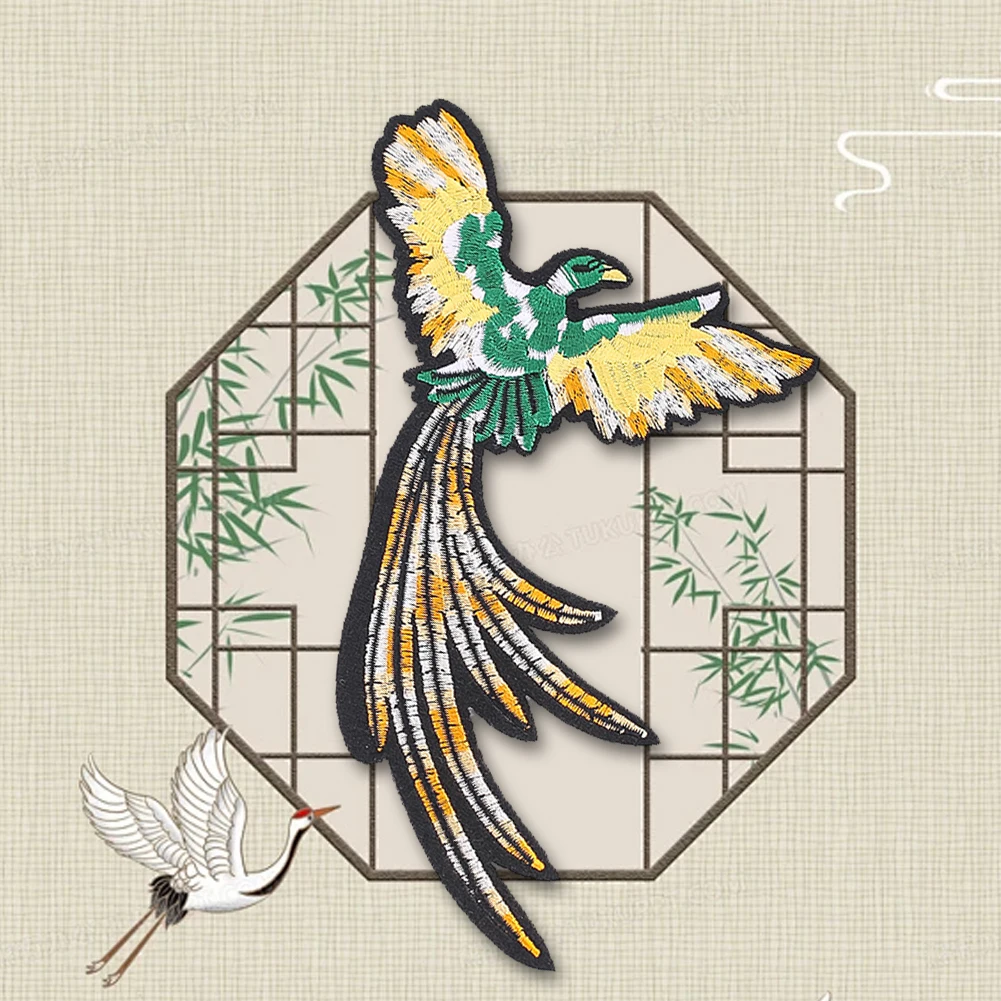 Chinese Style Embroidered Clothing Patch Phoenix Applique DIY Handmade Apparel Sewing Accessories Clothing Backpack Accessories