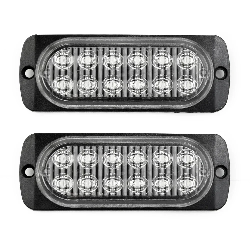 2pcs Red LED Urgent Light 12x LED Light Urgent Working Fog Light Lamp 12V~24V 36W Waterproof Trailer Off-road Car Rear Fog Light