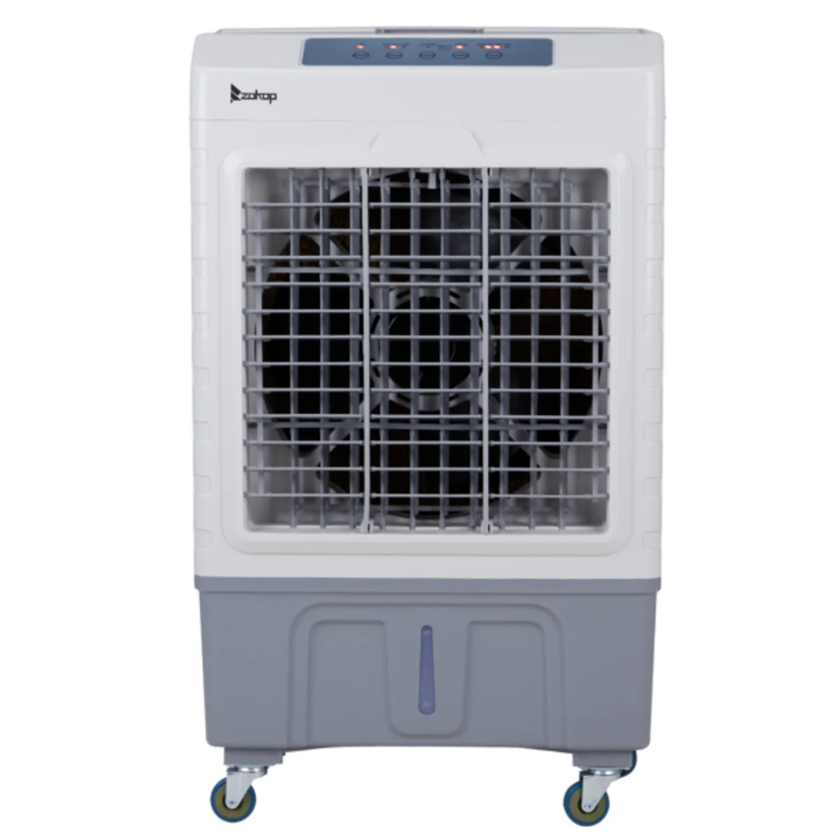 Портативный испарительный охладитель 3-в-1 — 2647 куб. футов в минуту, бак 10,57 галлона, пульт дистанционного управления, пакеты льда (белый/серый)