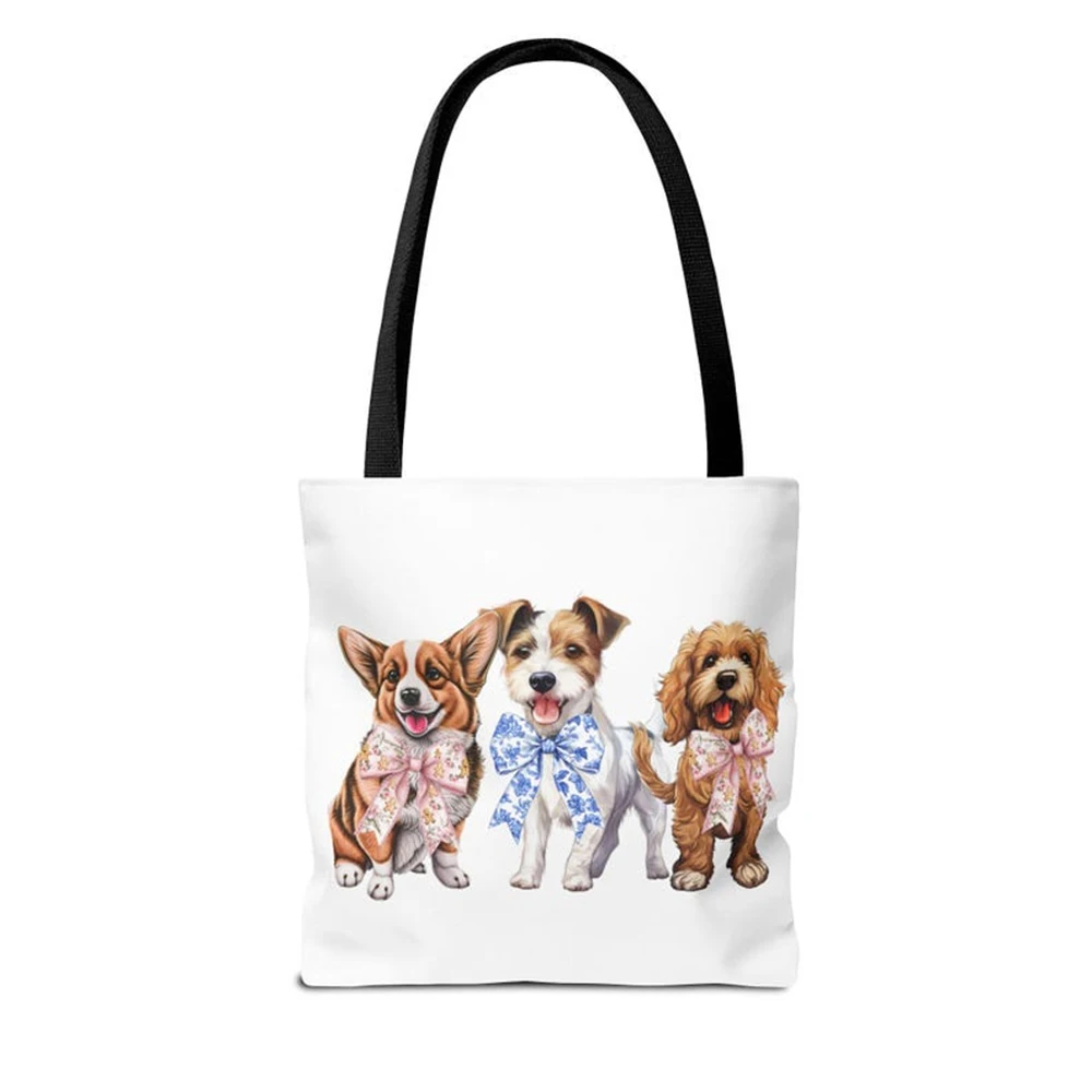 

Canvas Tote Bag Dog Lover Design Cute Paw Print Reusable Large Shopping Bag Lightweight Accessory For Pet Owners