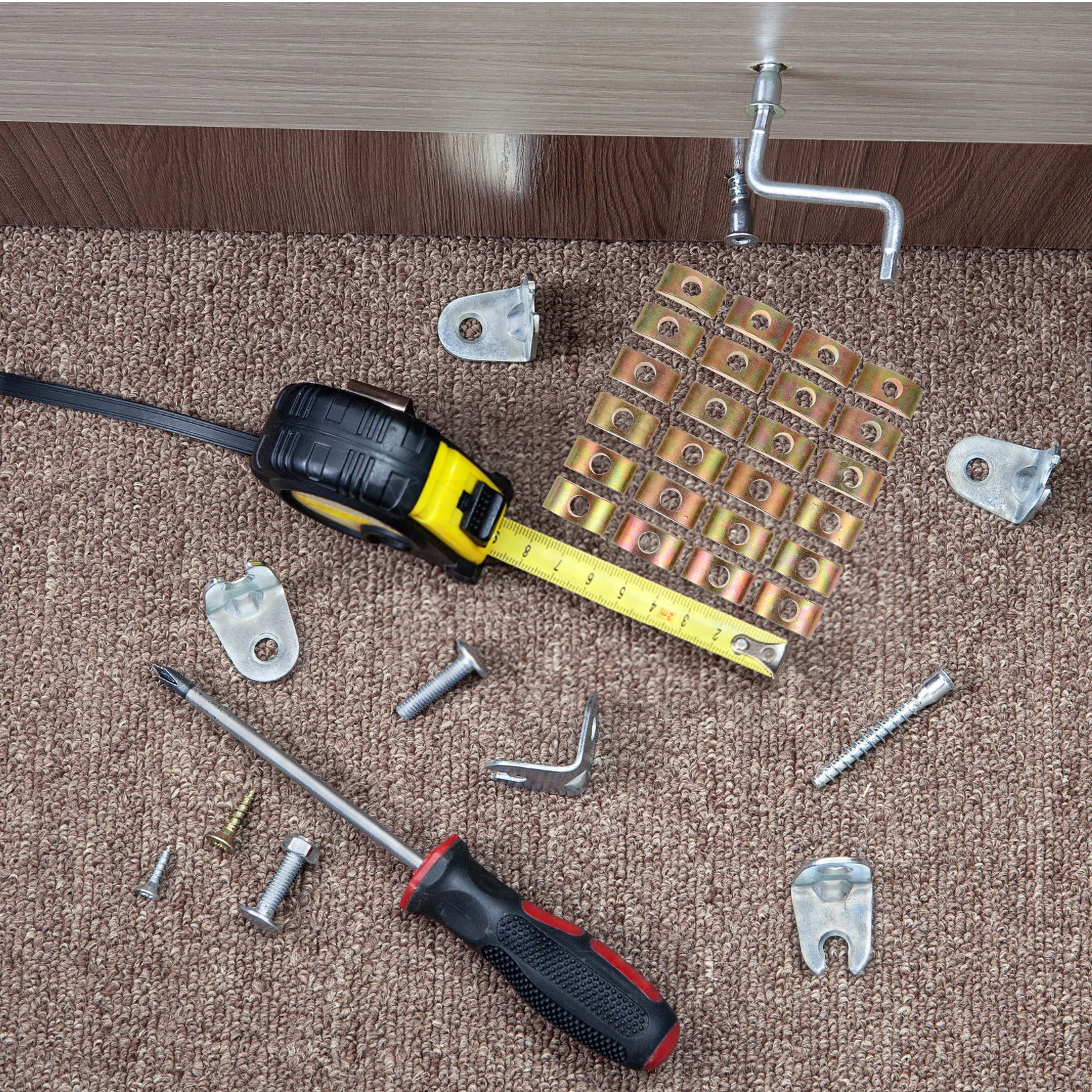 25 шт. мебельная шайба 4-в-1, металлические прокладки, прочные разъемы для деревянной мебели, кровати, шкафы, каркас кровати, фурнитура