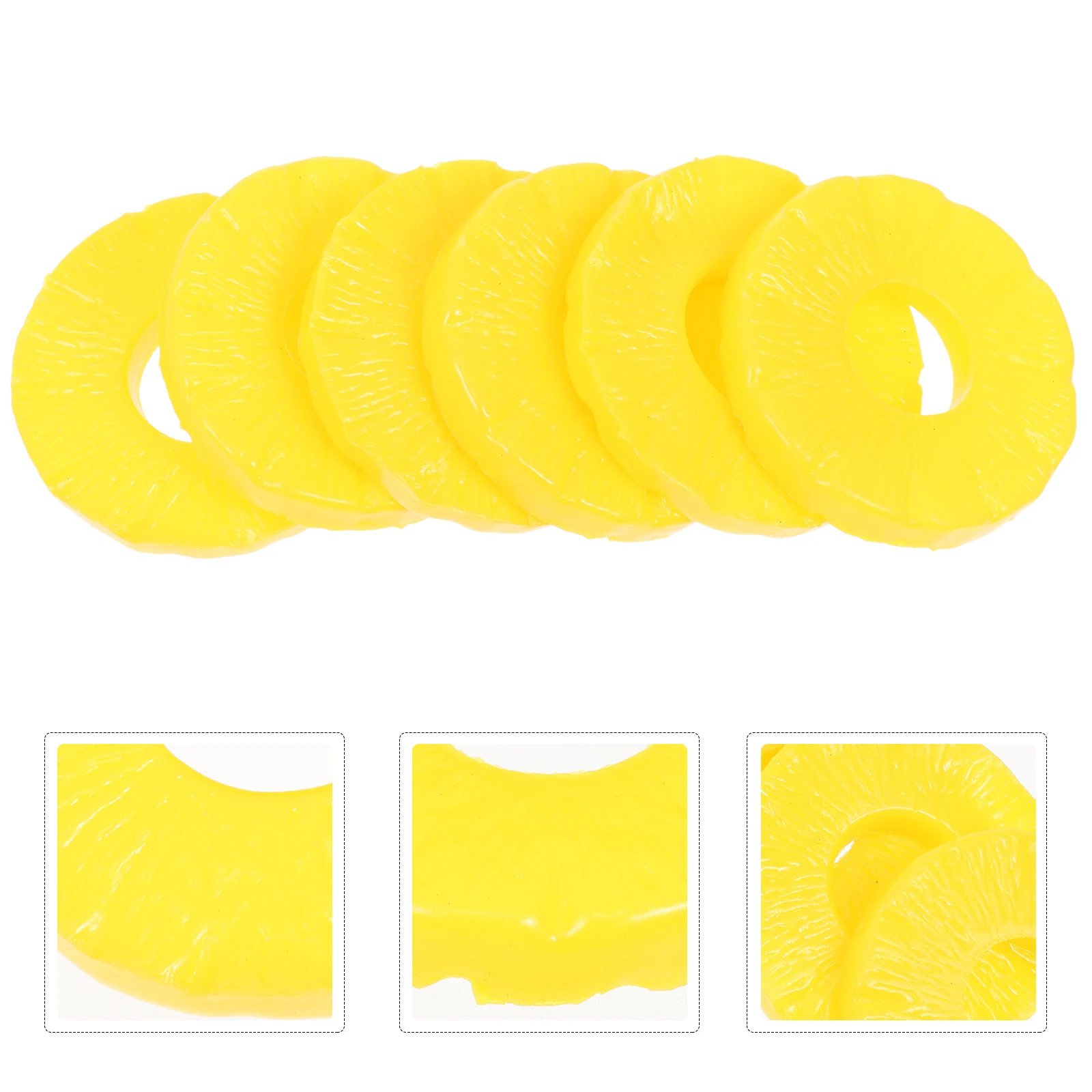 

6Pcs Artificial Fruits Slices Plastic Pineapple Realistic Design Home Office Decoration Safe for Babies Artificial Fruits Slices