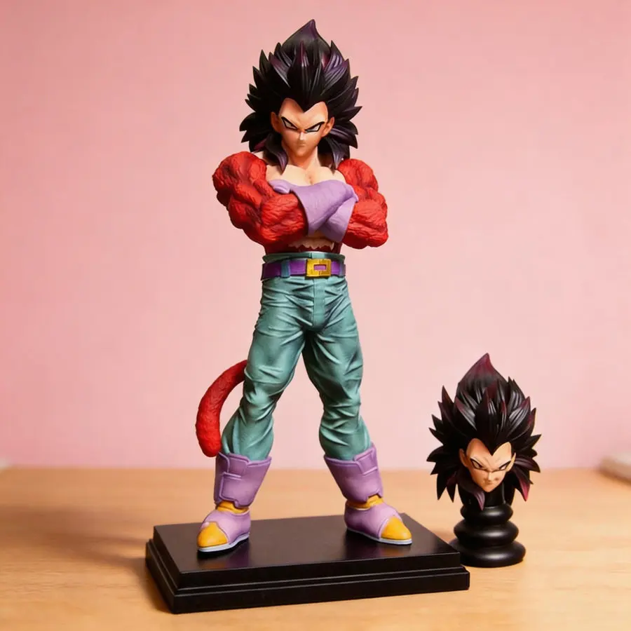 

Dragon Ball Vegeta 30cm Anime Figure Double Head Sculpture Statue Model Super Saiyan 4 High Quality