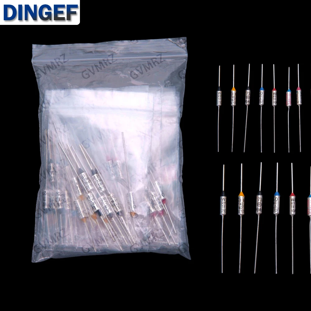 16Values ​​80PCS RY-185 RY-192 TF Thermal Protection 10A 250V RY-185/192 Common Fuse Tubes RY-185 RY-192