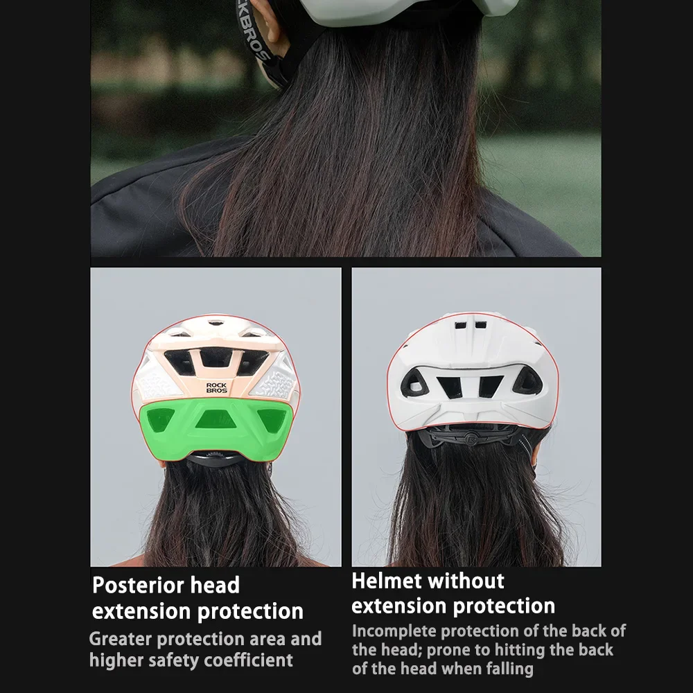 ROCKBROS Fahrradhelm MTB Fahrradhelm mit Nylon-Schirm Verstellbarer Leichter Fahrradhelm für Männer und Frauen – Detail 5