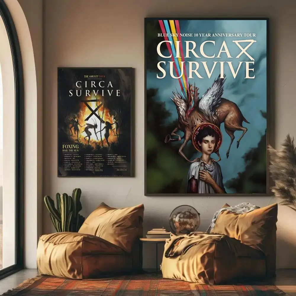Band C-Circa S-Survive Poster HD Wall Art Decal Self-Adhesive Aesthetic Decor For Home Living Bedroom Bar Aesthetic