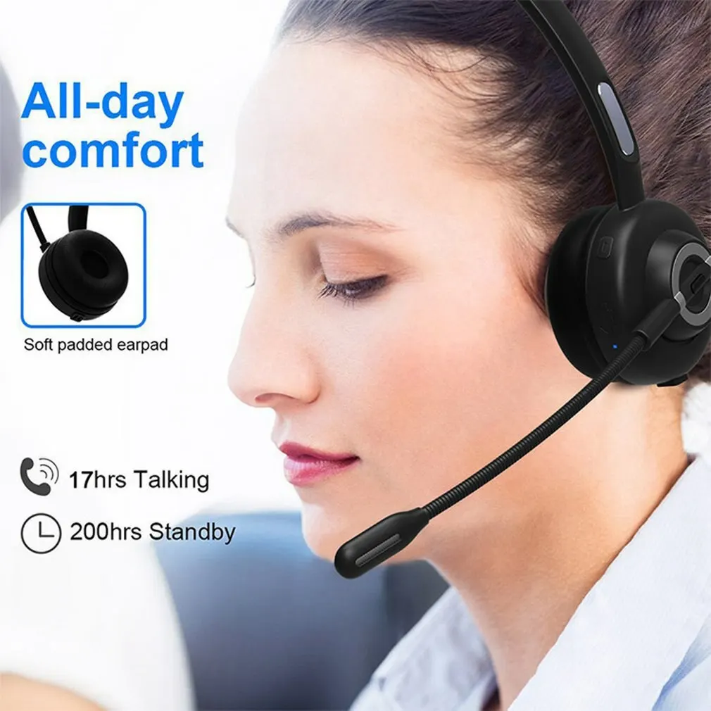 

Wireless Headset With Microphone Bluetooth Headphone for Office Call Center Handsfree Noise Reduction Telephone Earphones
