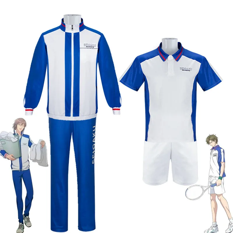 Anime príncipe cosplay tênis traje ryoma echize sportwear outfit masculino colorblock agasalho jaqueta calças blusa para o dia das bruxas