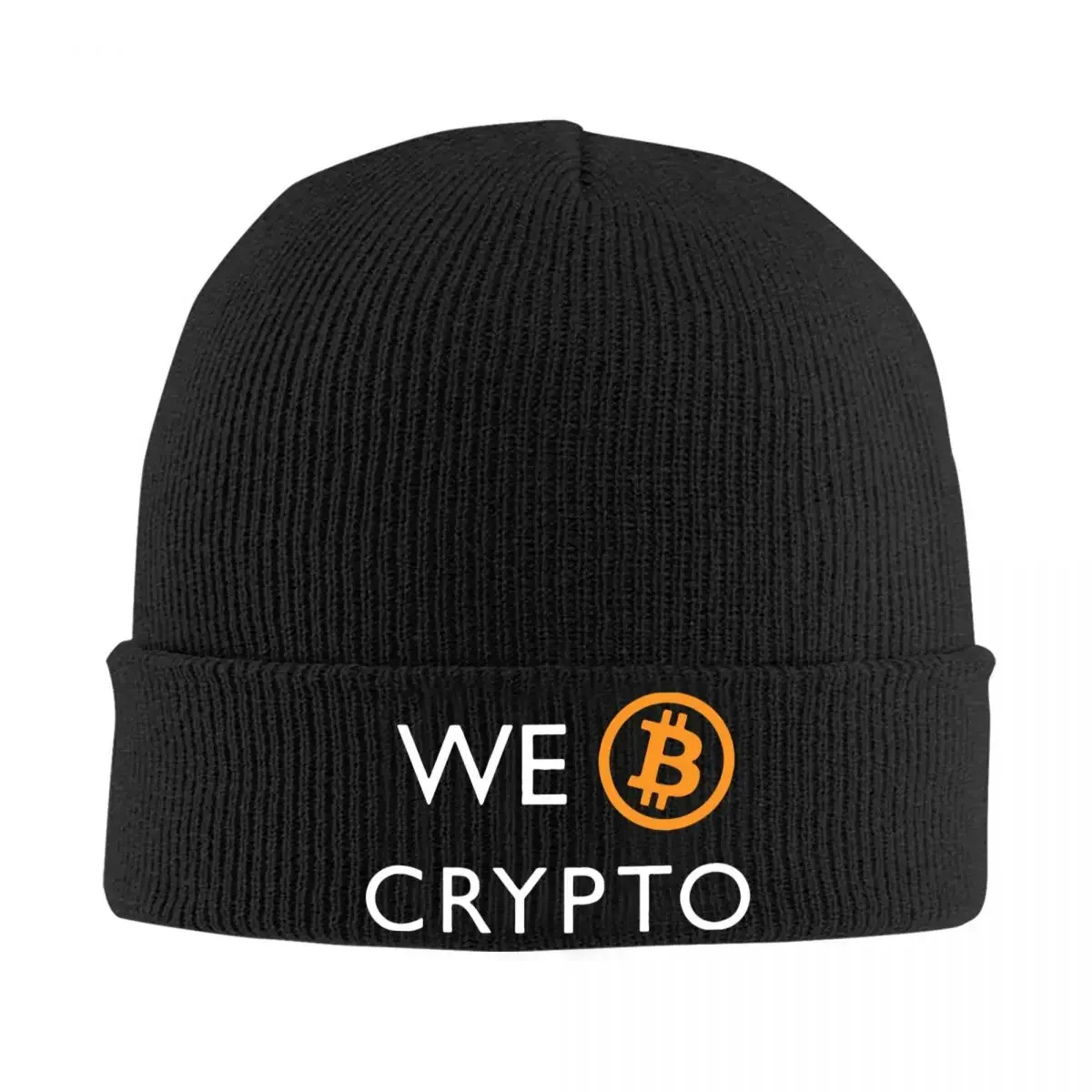 We Love Bitcoin Knit Hat Beanie Winter Hats Warm Acrylic Color Crypto Blockchain Caps Men Women