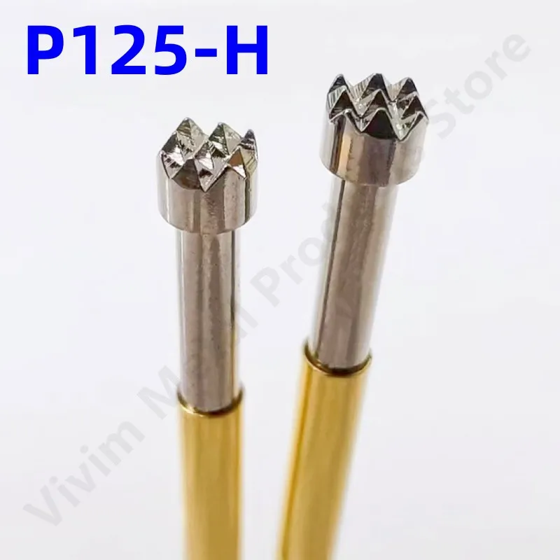 100PCS P125-H Spring Test Probe Test Pin Pogo Pin Electronic PCB Test Tool 33.35mm Pin Dia 2.02mm Test Accessory Head Dia 2.5mm