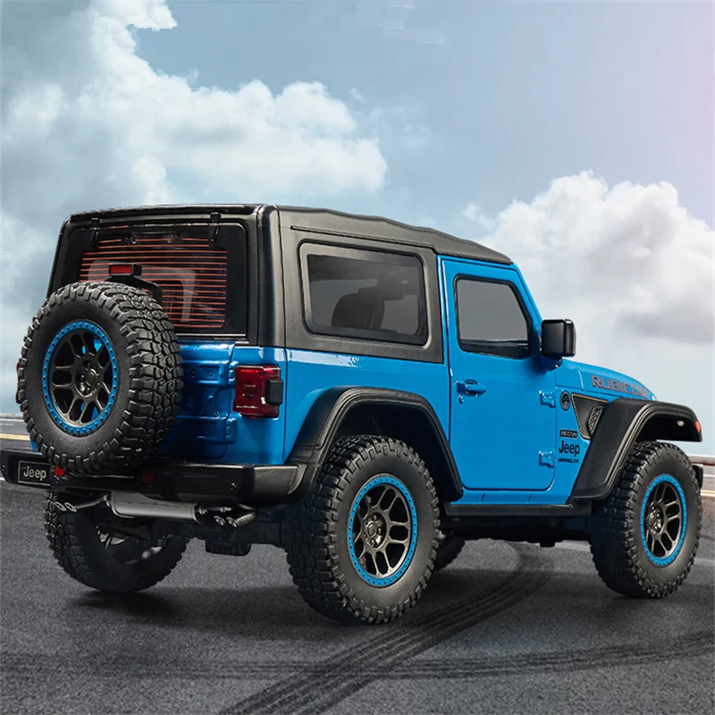 1:18 Jeeps Wrangler Rubicon Alloy Off-road Vehicles Car Model Diecast & Toy Metal Car Model Simulation Sound and Light Kids Gift