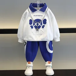 Spring Autumn Fashion Boys Sweatshirt + Sweatpant 2pcs Sets Children Tracksuit Kids Outfits Jumper Pant Jogger Set For 2-10 Year