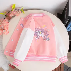 2023 Spring Autumn Teen Kids Baseball Uniform Coats New Fashion  Jacket For Girls Sweatshirt Children Outerwear 4-12 Year