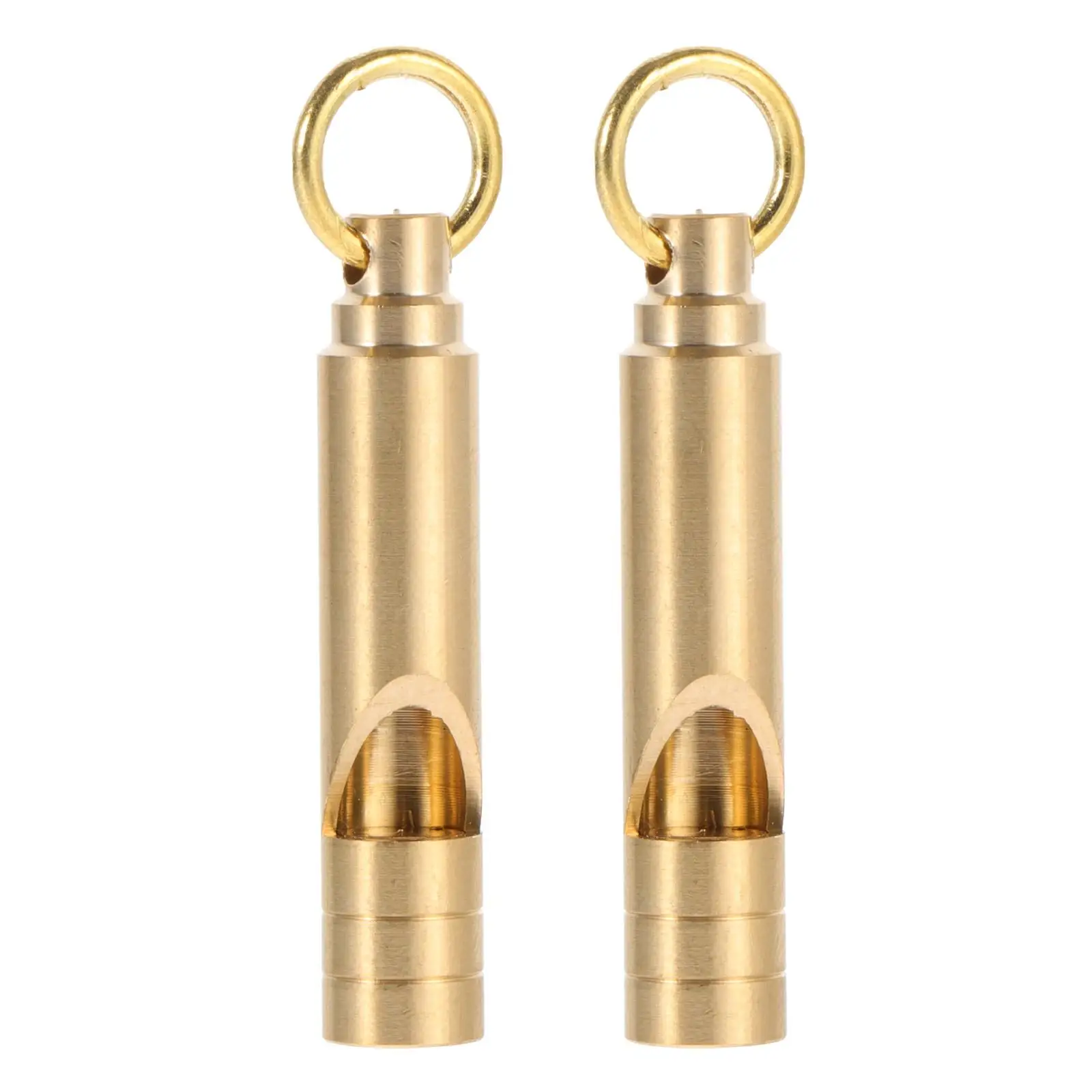 

2 Pcs Vintage Brass Whistle Survival of The Lid Locket Pendant Decor Searching High Decibel