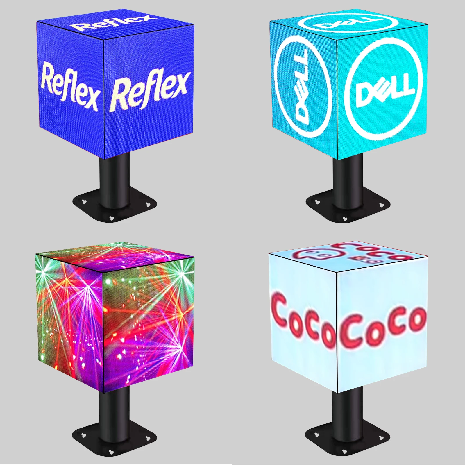 Hot Sale 4/5-Sided Hanging LED Cube Display, Innovative Design for Shop Restaurant Commercial Advertising Wholesale