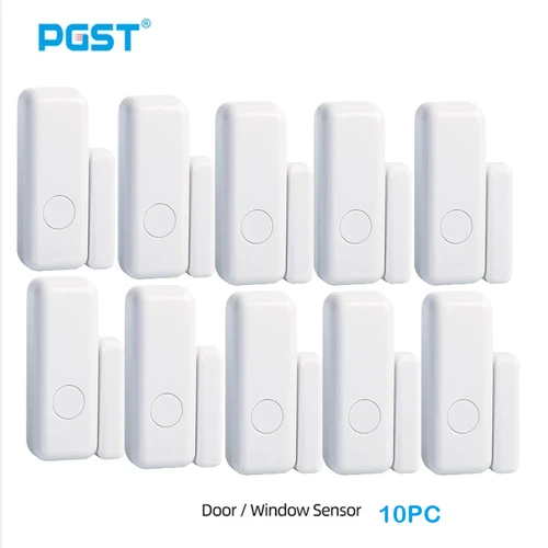 PGST-Sensor de puerta y ventana magnético inalámbrico, 433MHz, para sistema de alarma, Kits antirrobo para el hogar, interruptor de cerradura de puerta de seguridad, accesorios de Host