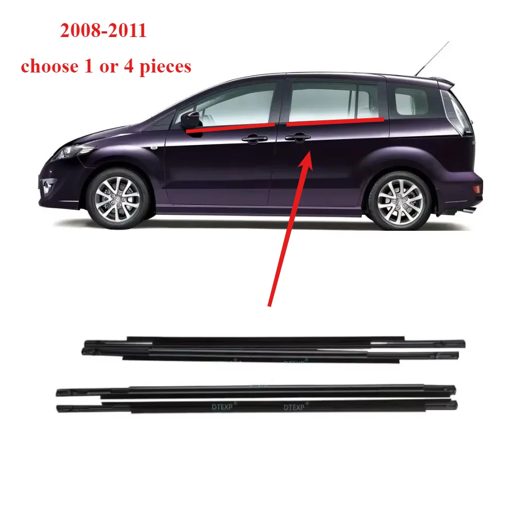 

1 or 4 Pieces Outside Windows Rubber for Mazda 5 2008-2011 Glass Protector Black Rubber Strip for Mazda 5 Accessories