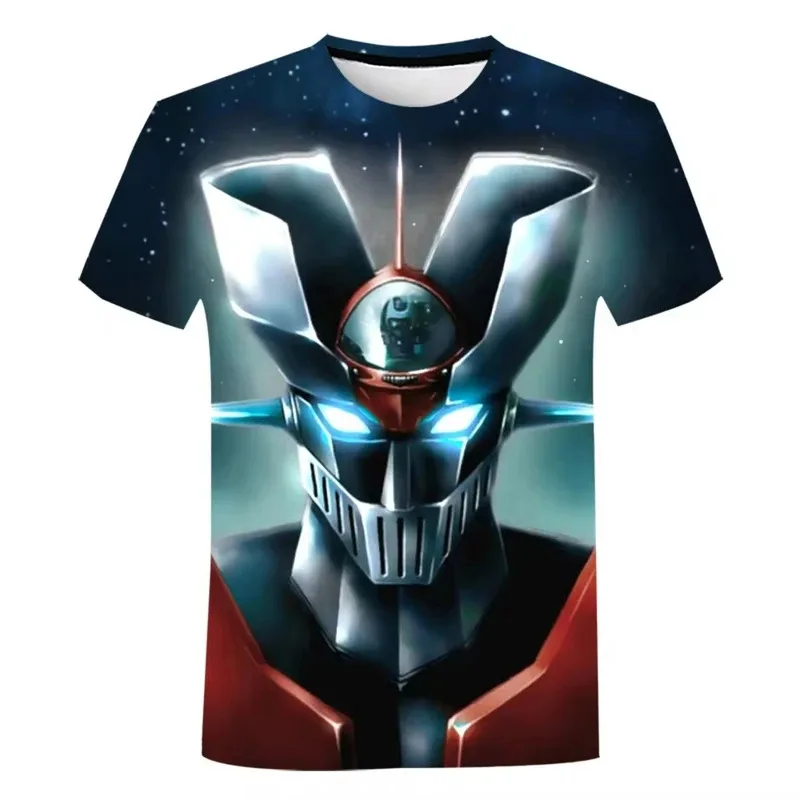 Camisetas con estampado 3D de Anime Mazinger Z para hombre/mujer, moda informal, ropa de calle de gran tamaño con personalidad Harajuku, ropa Unisex para niños