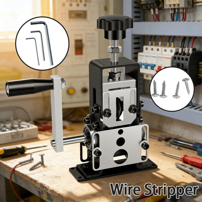 

Portable Wire Stripper Manual Wire Stripping Tool 1-25mm Cable Electric Peeling Machine with Hand Crank Hand Electric Drill