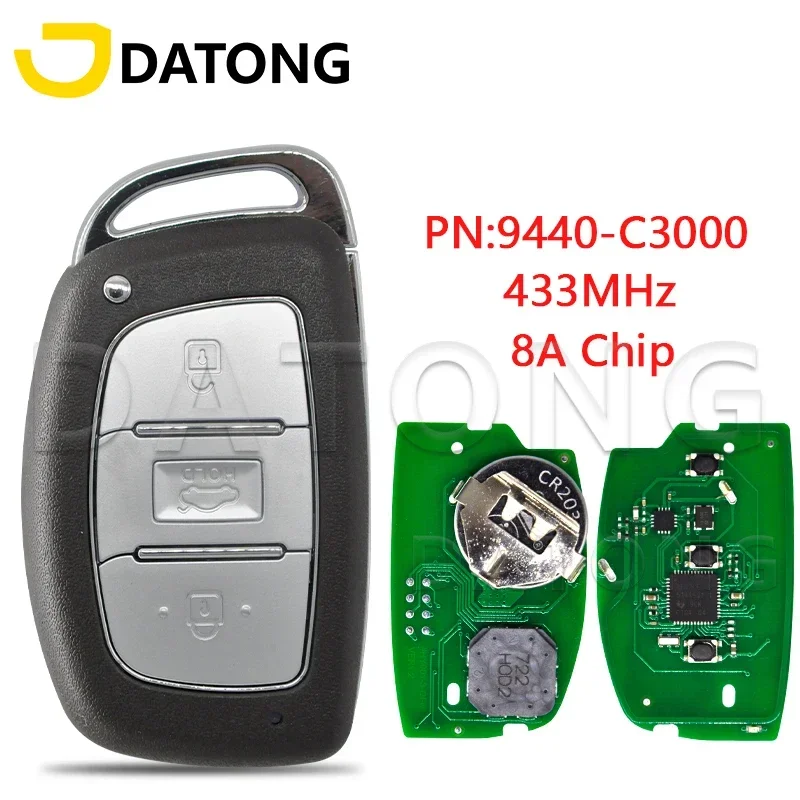 Datong World Car Remote Control Key For Hyundai Sonta 8A Chip 433MHz P/N 95440-C3000 Replacement Keyless Go Promixity Card