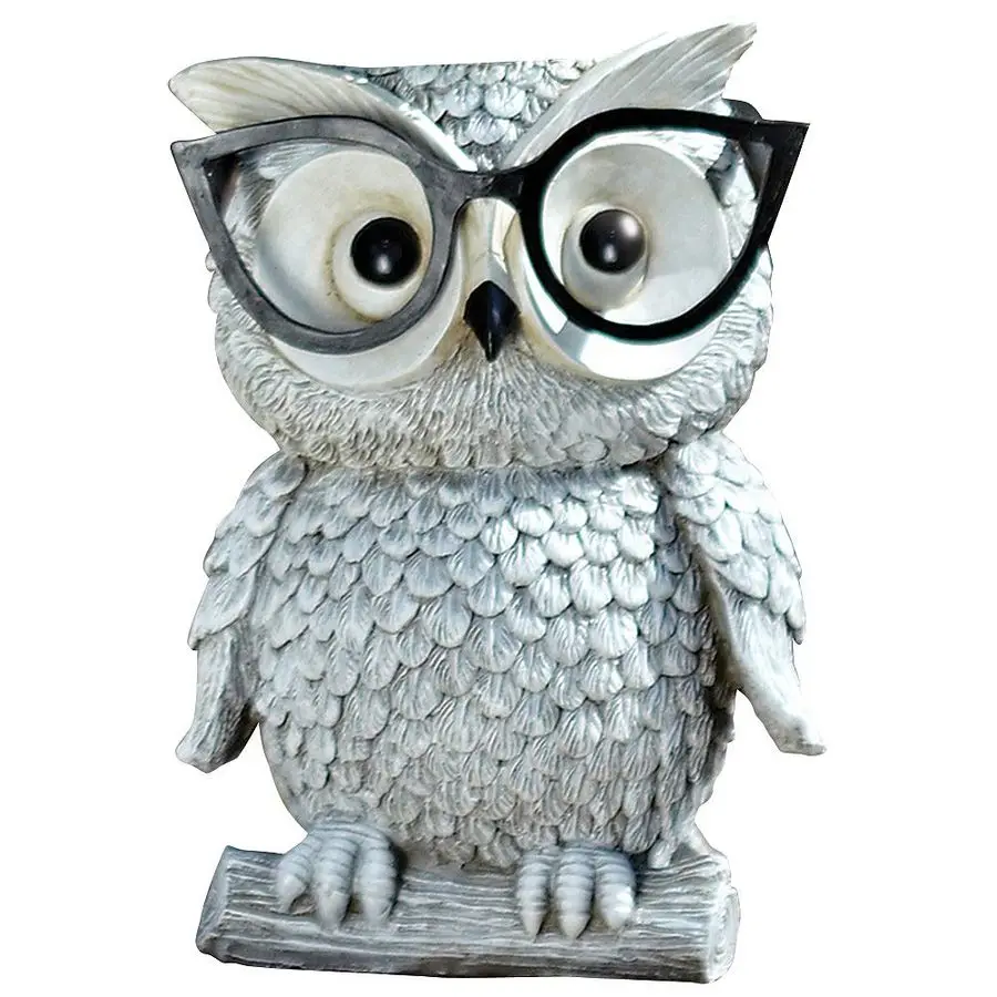 

Эксклюзивное кашпо в виде белой совы в забавных черных очках, 9,25 дюйма, из доломитовой смолы