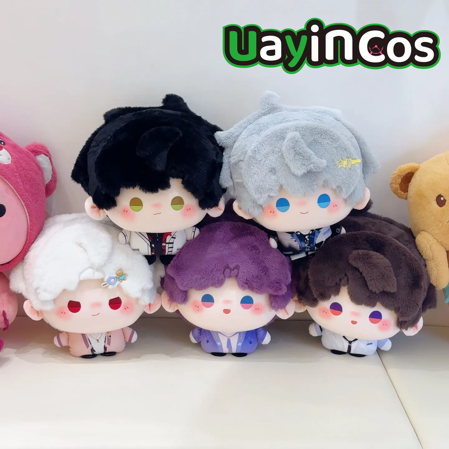 

35cm Love and Deepspace Sylus Caleb Rafayel Big Head Steamed Bread Body Stuffed Plushies Doll Clothes Pillow Ornament Anime Gam