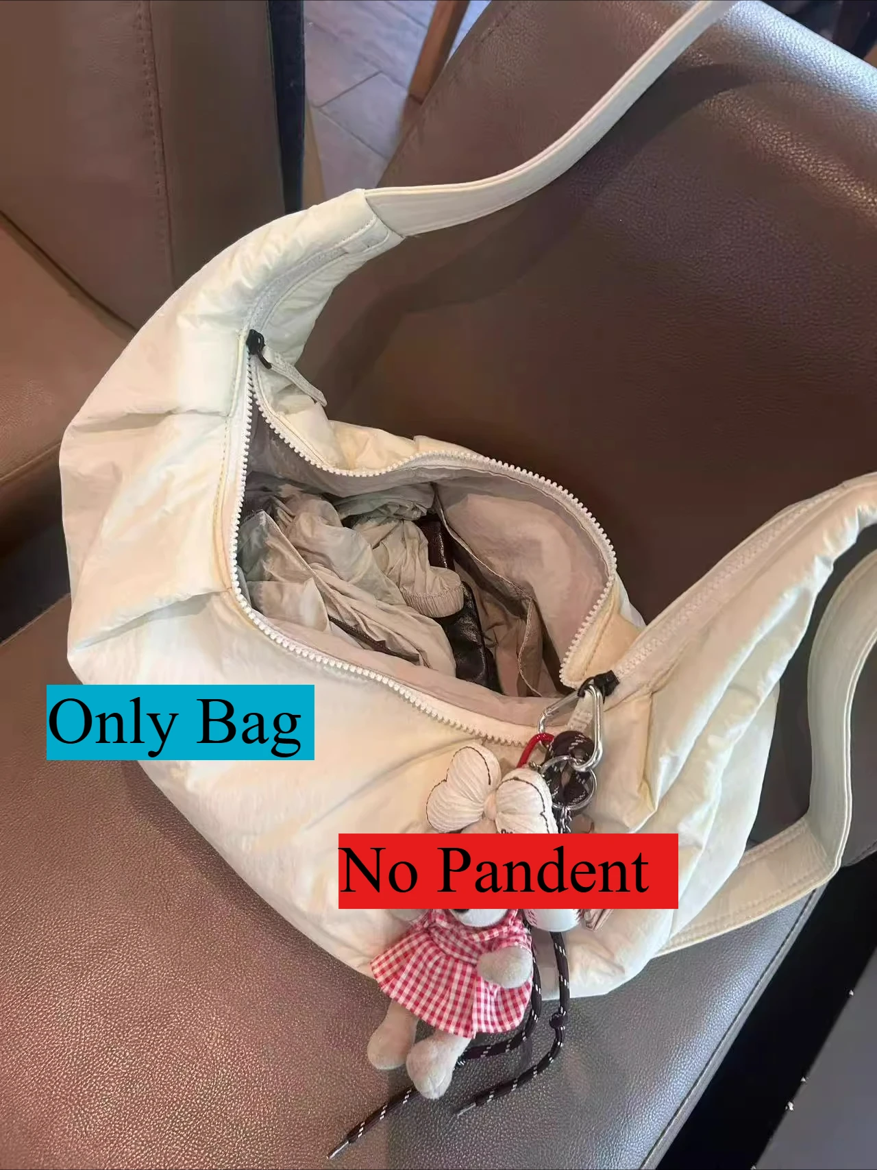 

2025 Korean Ins Retro Pleated Nylon Versatile Commuting Lightweight Large Capacity Crossbody Hobos Bag