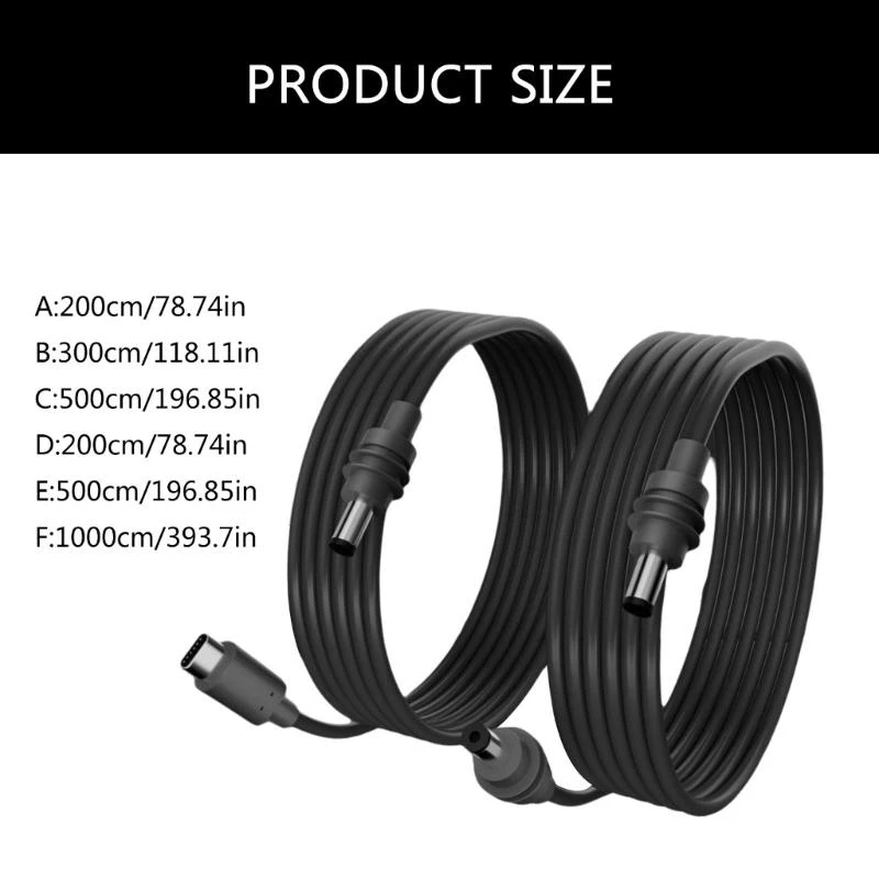 Y2GD Mini TypeC DC5521 POwer Charging Cable Waterproof Electrical Cord Enhances Durability Against Liquids
